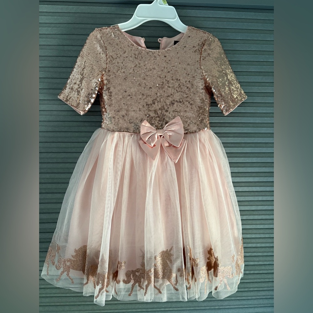 Zunie Gold Sequin Unicorn Dress